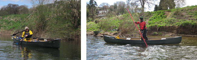 Gentle paddling and canoe poling on the Wye